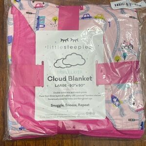 Little sleepies rosy road trip large bamboo cloud blanket NIB